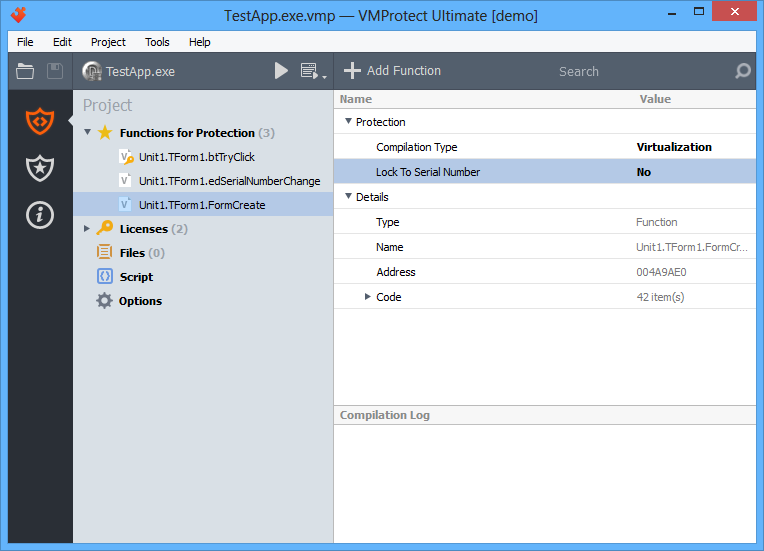 VMProtect 主視窗